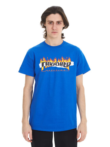 Хлопковая футболка с принтом THRASHER Ripped Royal Blue, фото 1