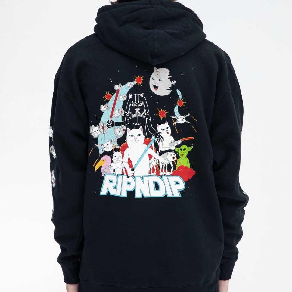 фото Толстовка с капюшоном ripndip far far away hoodie black 2022