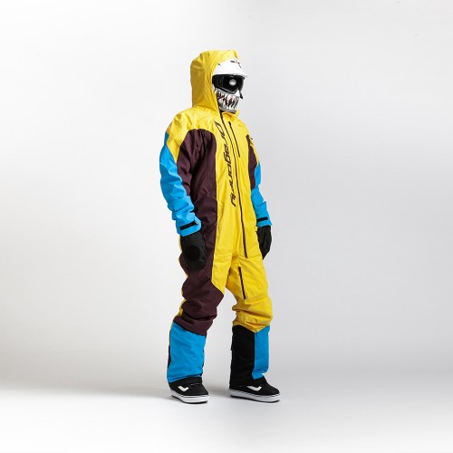 Комбинезон мужской DRAGONFLY Ski Premium Man Yellow&Brown 2021, фото 4