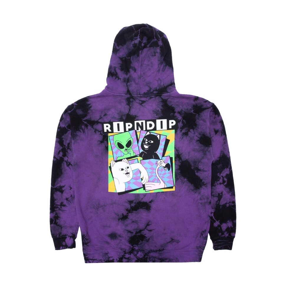 фото Толстовка с капюшоном ripndip sid hoodie purple & black tie dye 2022