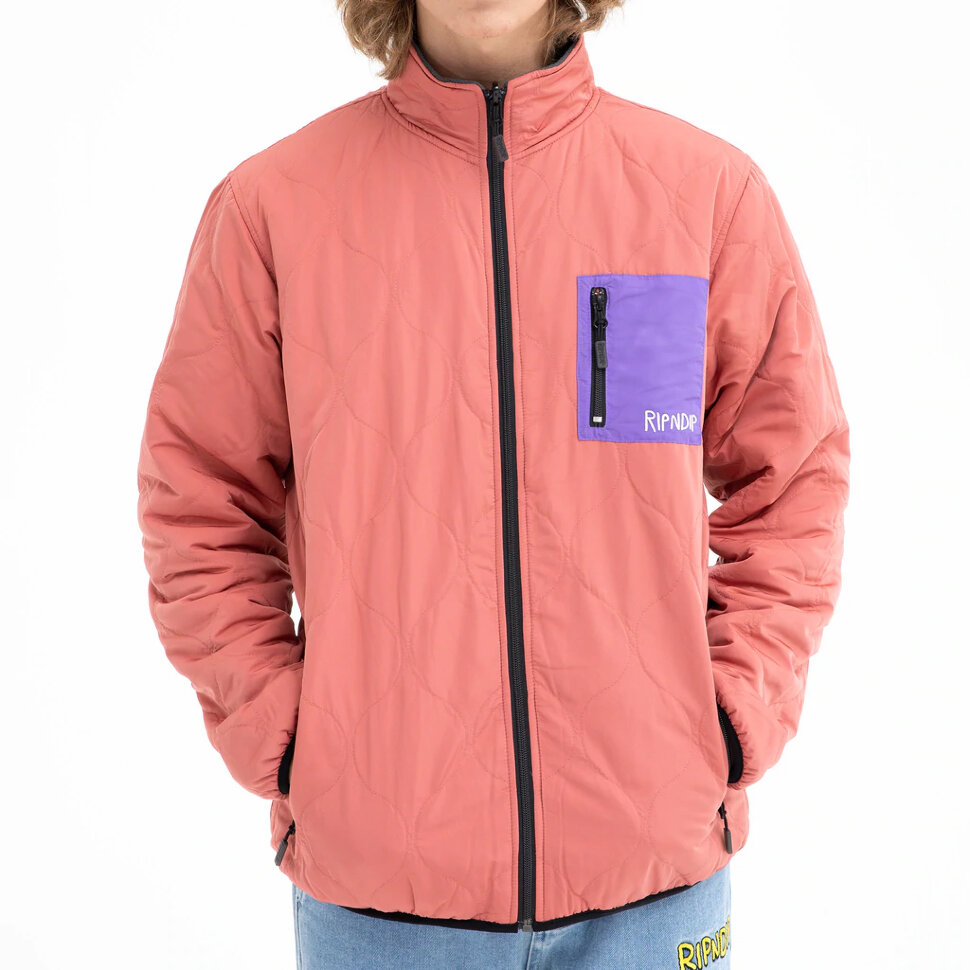 фото Куртка ripndip shmoody polar fleece quilted reversible jacket clay/purple 2022