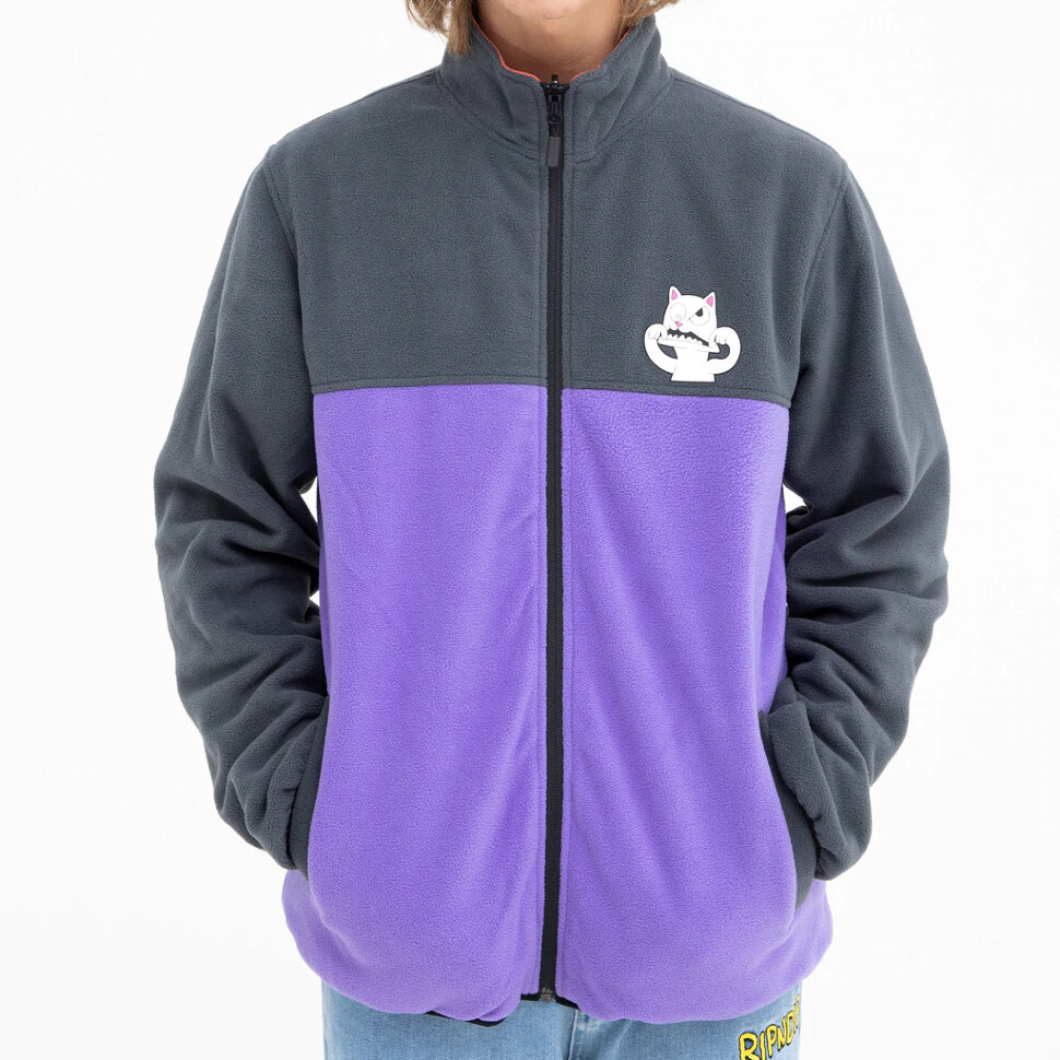 Куртка RIPNDIP Shmoody Polar Fleece Quilted Reversible Jacket Clay/Purple 2022 фото 2