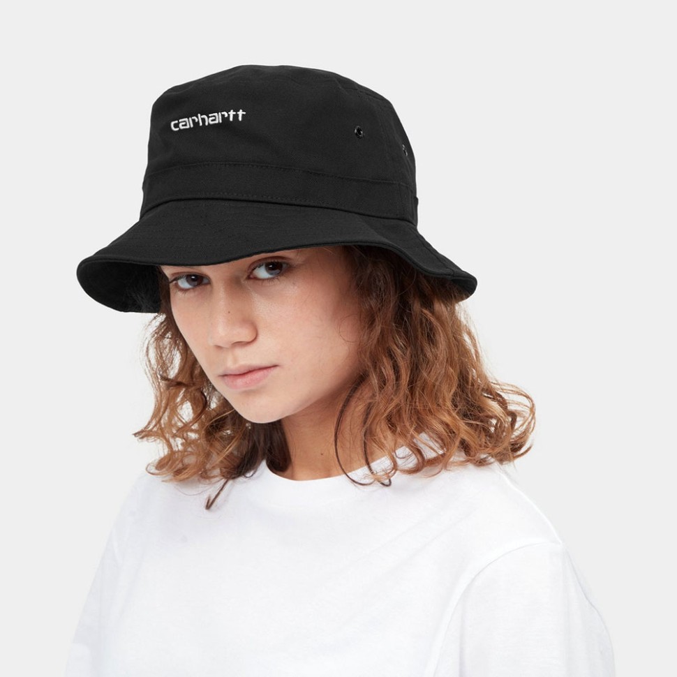 Панама CARHARTT WIP Script Bucket Hat Black/White фото 2