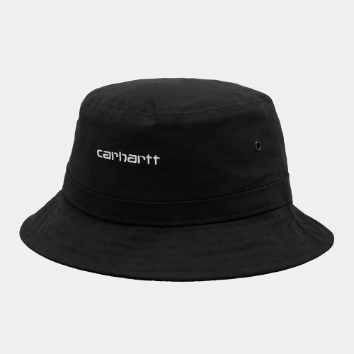 Панама CARHARTT WIP Script Bucket Hat Black/White, фото 1