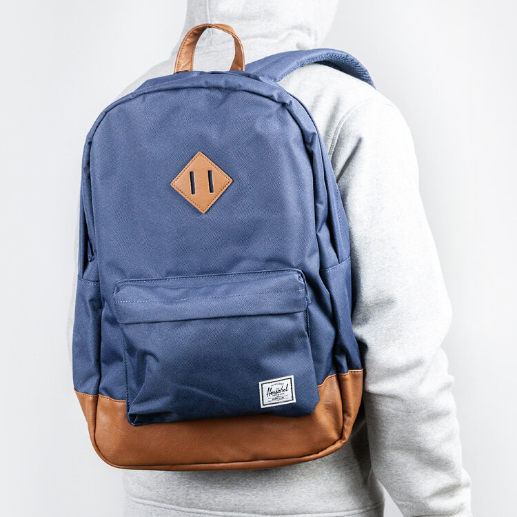 Рюкзак HERSCHEL Heritage Navy/Tan Synthetic Leather 21.5L, фото 1