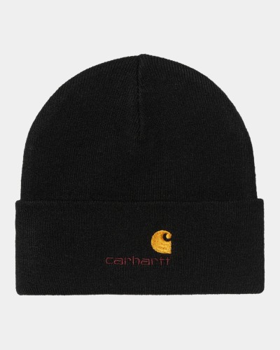 Шапка CARHARTT WIP American Script Beanie FW25 Black, фото 1