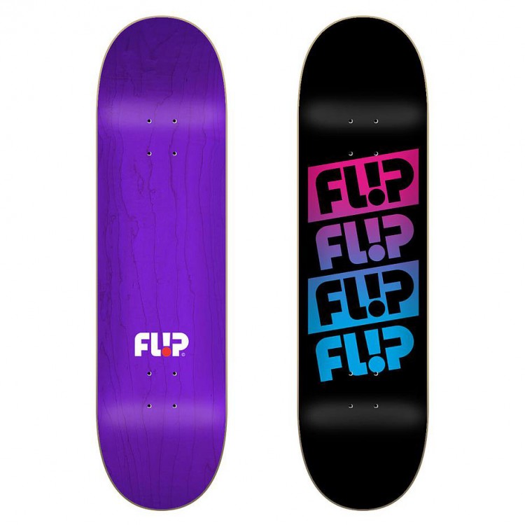 Дека для скейтборда FLIP Team Quattro Faded Deck Black 8 дюйм, фото 1