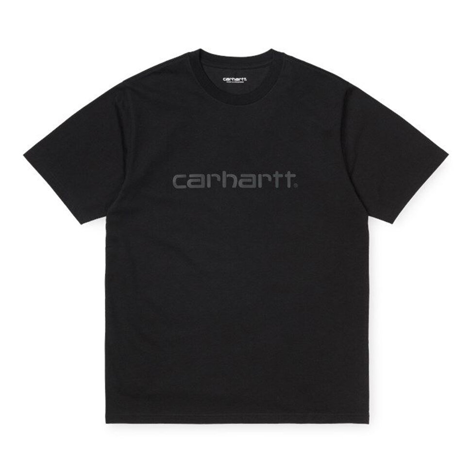 Футболка CARHARTT WIP S/S Script T-Shirt Black / Reflective Black 2021 фото 2