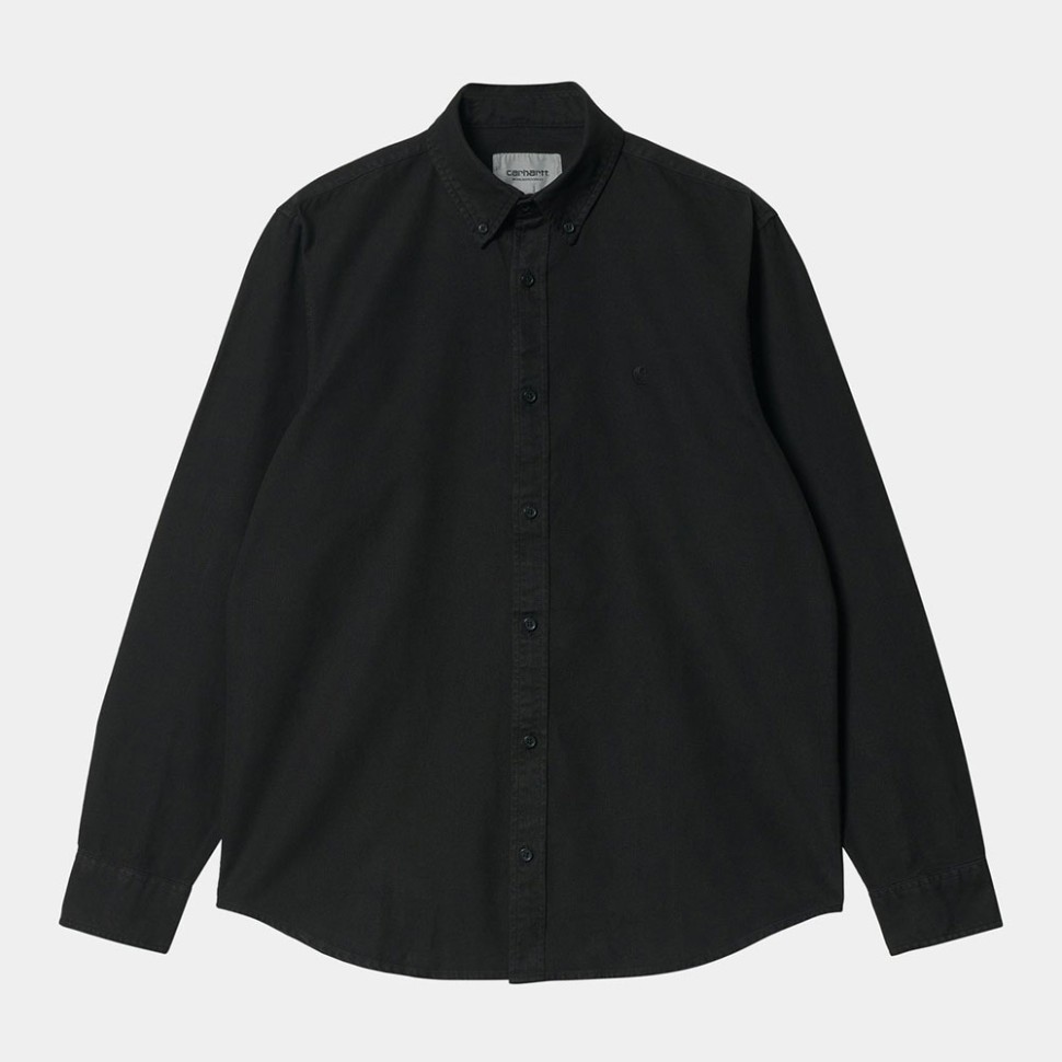 Рубашка CARHARTT WIP L/S Bolton Shirt Black (Garment Dyed)