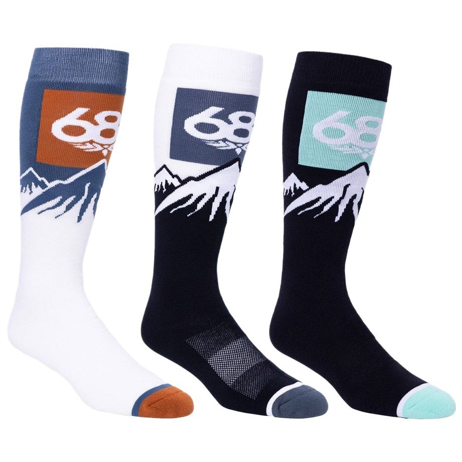 Носки 686 Snow Caps Sock (3-Pack) Assorted 883510583771, размер S/M