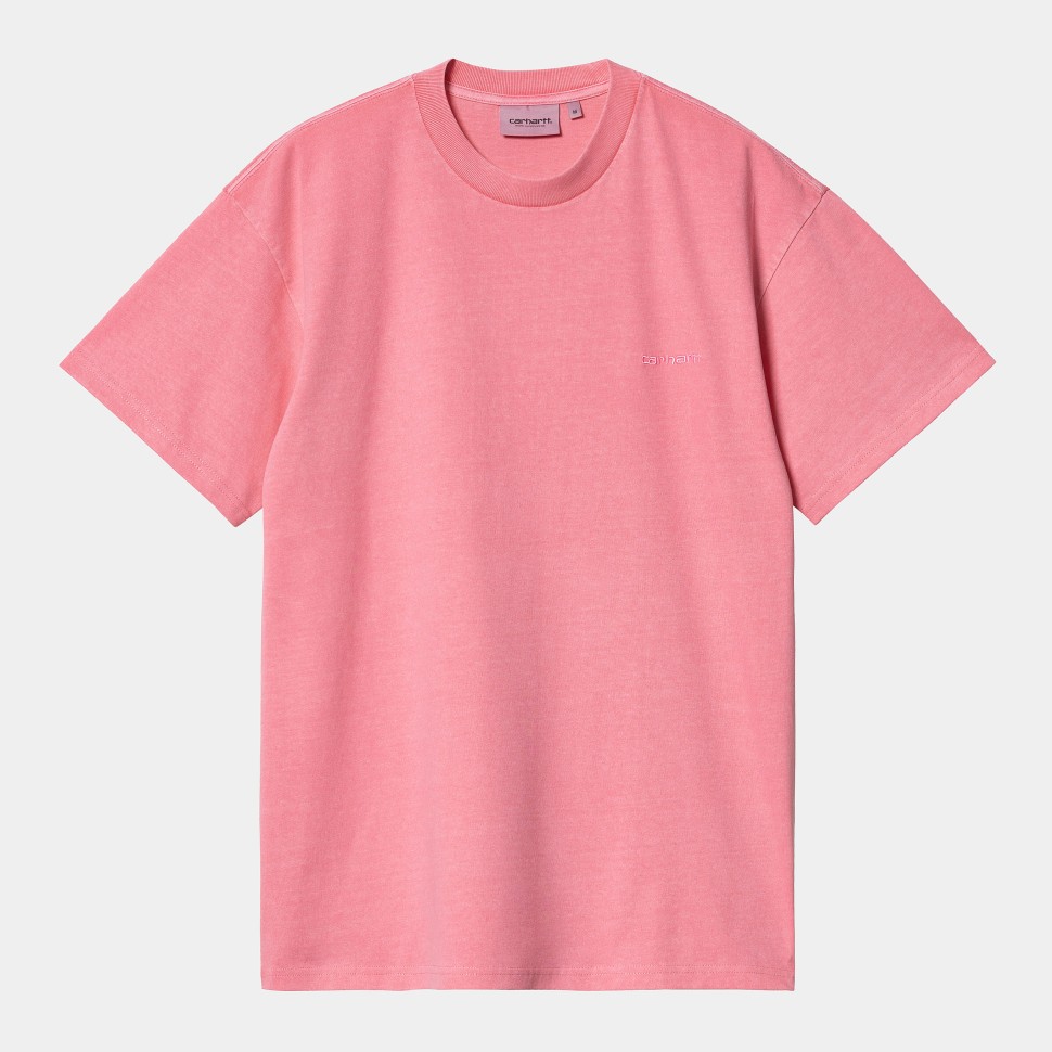 Футболка CARHARTT WIP S/S Duster Script T-Shirt SS24 Charm Pink (Garment Dyed)