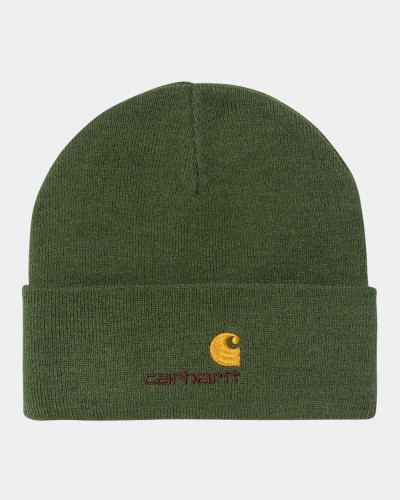 Шапка CARHARTT WIP American Script Beanie FW25 Tarragon, фото 1