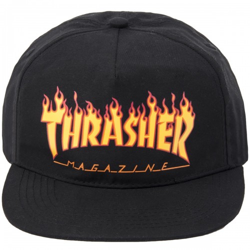 Бейсболка Thrasher Flame Snapback Black, фото 2