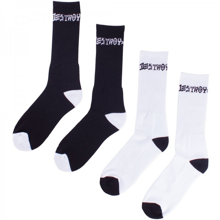 Носки THRASHER Skate And Destroy Socks (2 Pack) Black/White 2020, фото 1