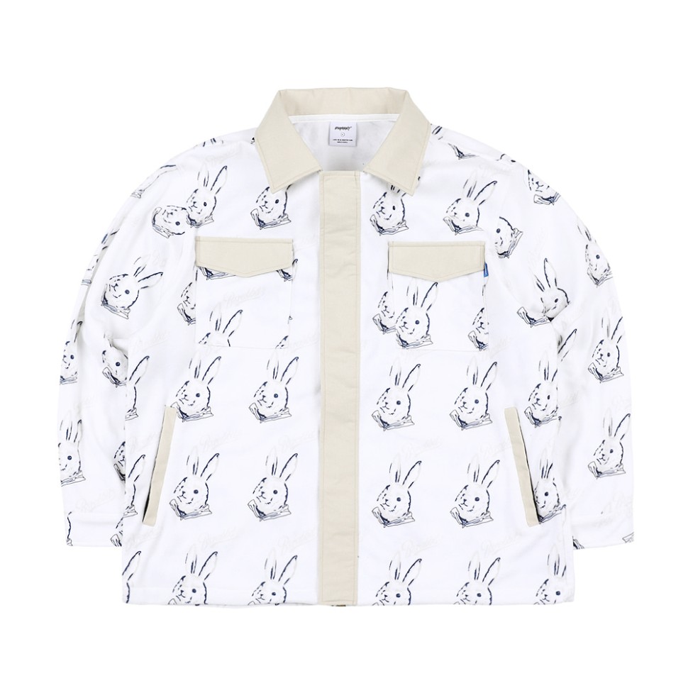 фото Рубашка флисовая bsrabbit bearrabbit collar fleece shirt white 2023