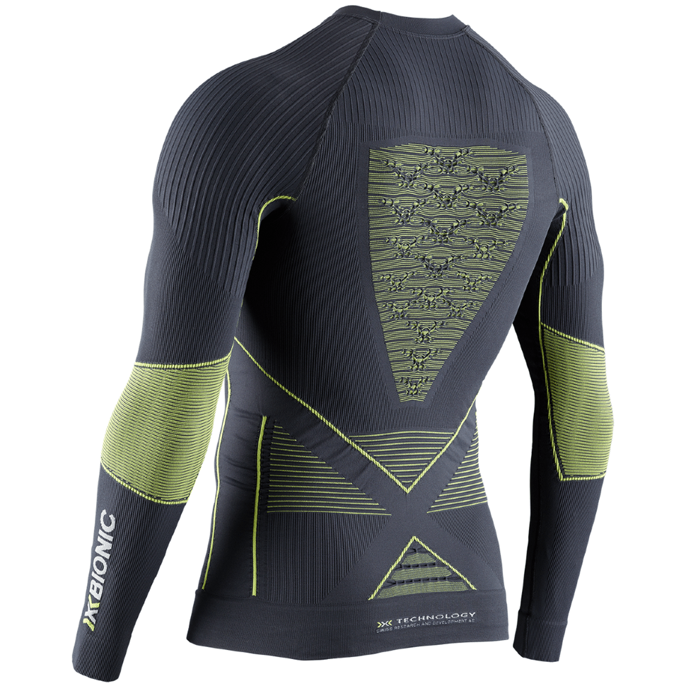 Термокофта мужская X-BIONIC Energy Accumulator 4.0 Shirt Round Neck Lg Sl Charcoal/Yellow 2021 фото 2