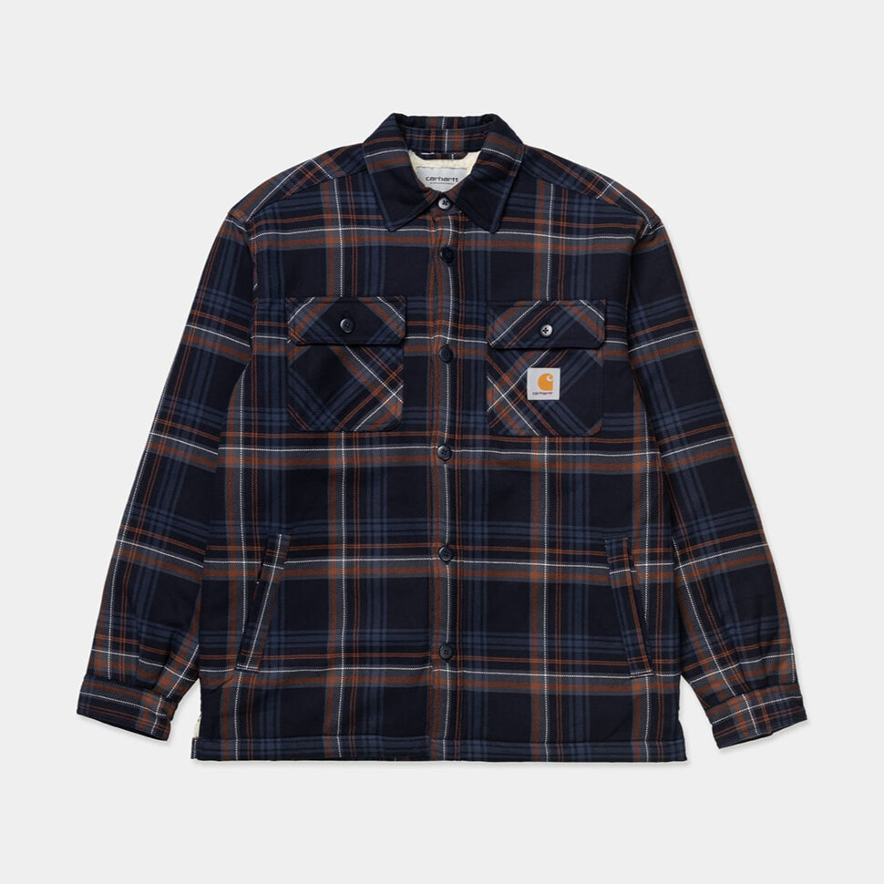 Рубашка CARHARTT WIP Aiden Shirt Jac Aiden Check, Dark Navy 2021 фото 2