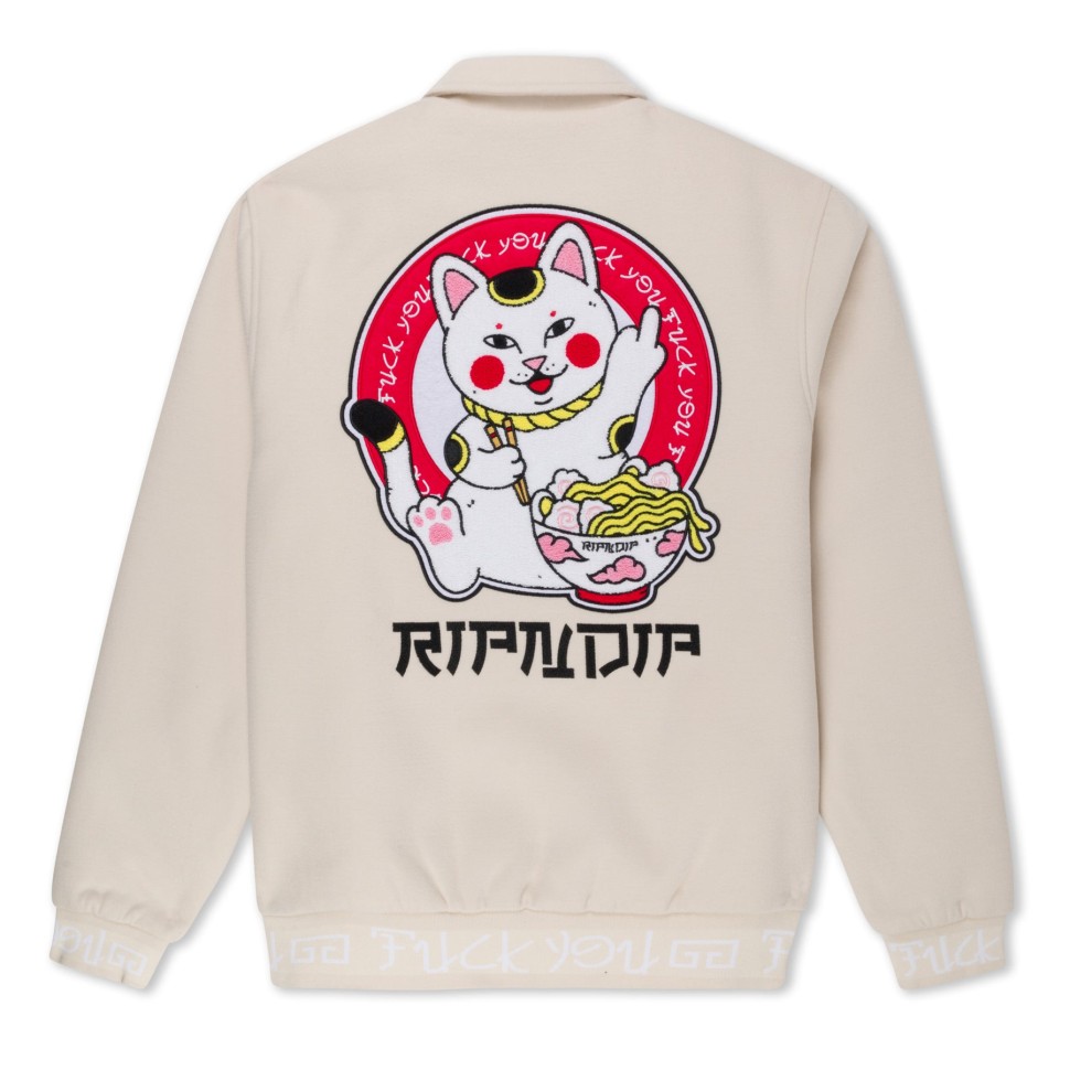 Куртка RIPNDIP Lucky Nerm Varsity Jacket Cream фото 2