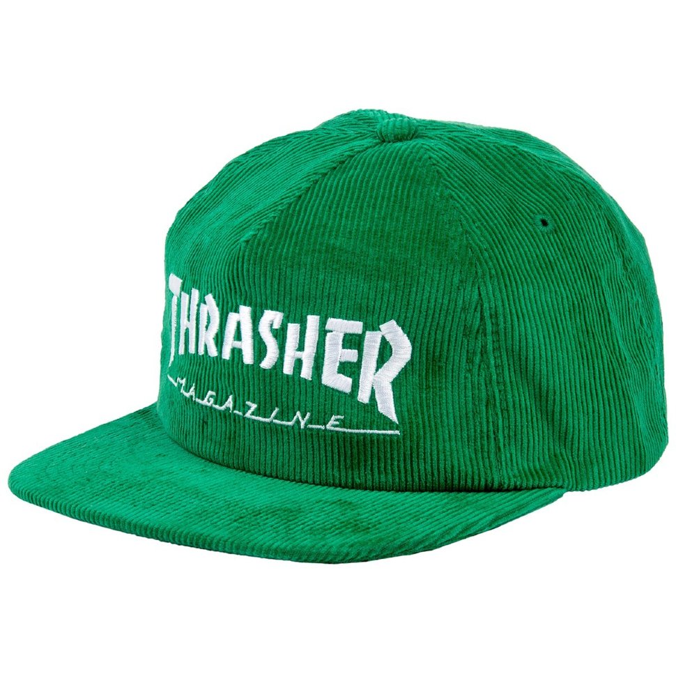 фото Бейсболка thrasher mag logo corduroy green