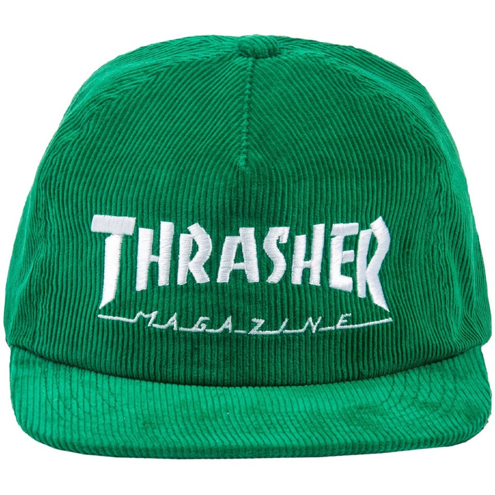 фото Бейсболка thrasher mag logo corduroy green