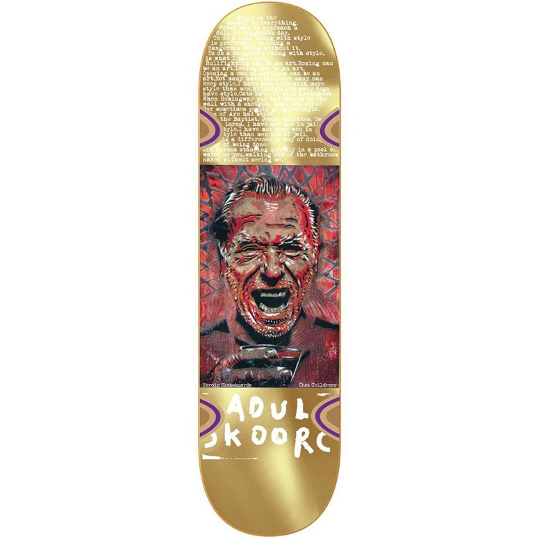 фото Дека для скейтборда heroin chet childress gold buk deck 8.625 дюйм 2022