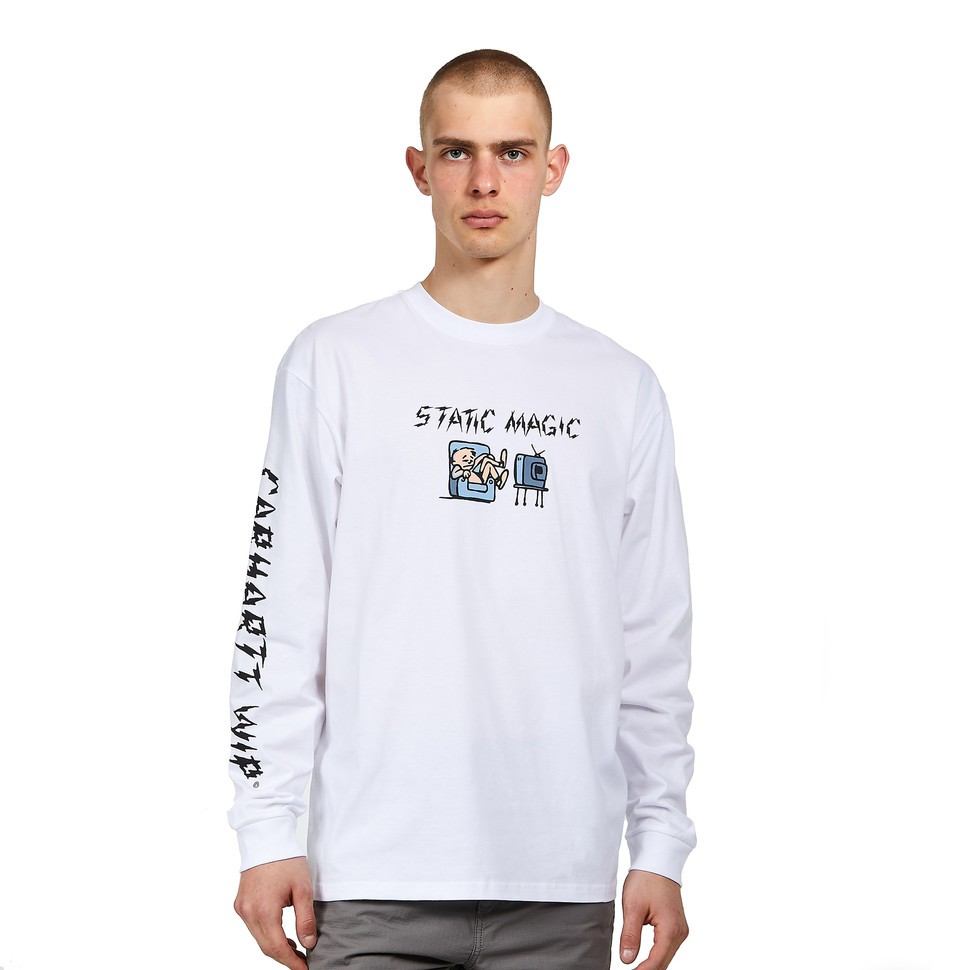 фото Лонгслив carhartt wip l/s static t-shirt white 2022