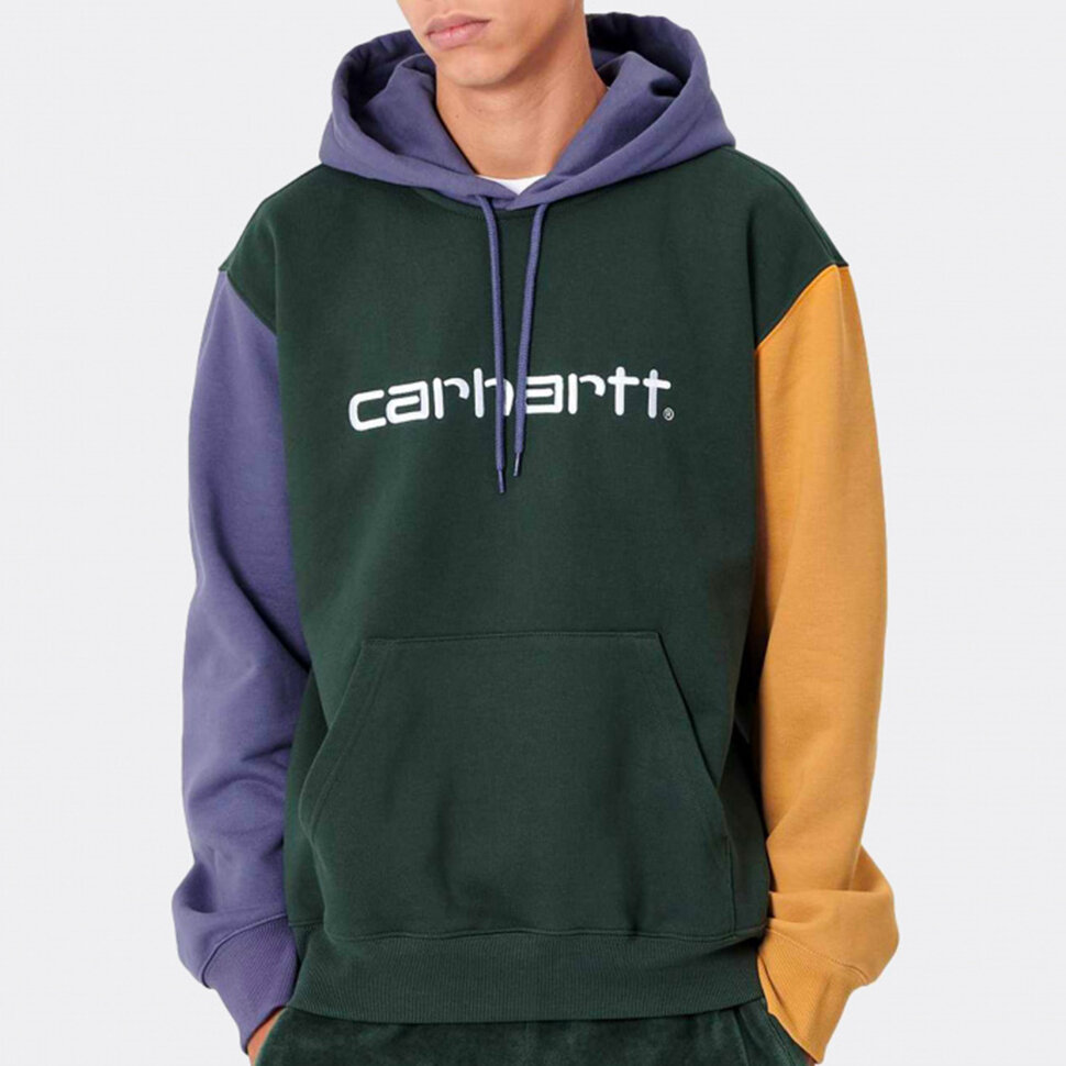 Толстовка с капюшоном CARHARTT WIP Hooded Carhartt Tricol Sweatshirt Dark Teal 2021