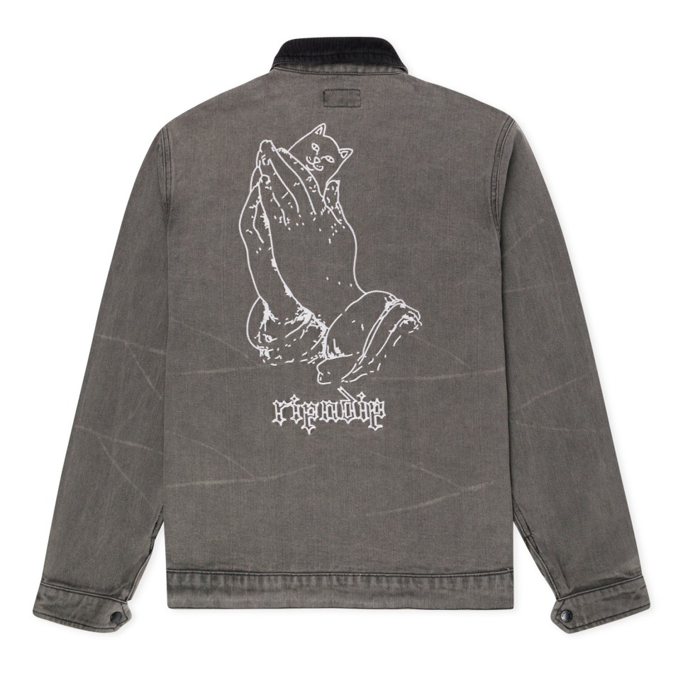 Куртка RIPNDIP Los Feliz Denim Work Jacket Charcoal Stone Wash фото 2