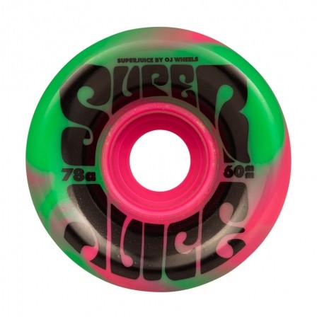 Колеса для скейтборда OJ Super Juice Pink Green Swirl 78a 60мм, фото 1