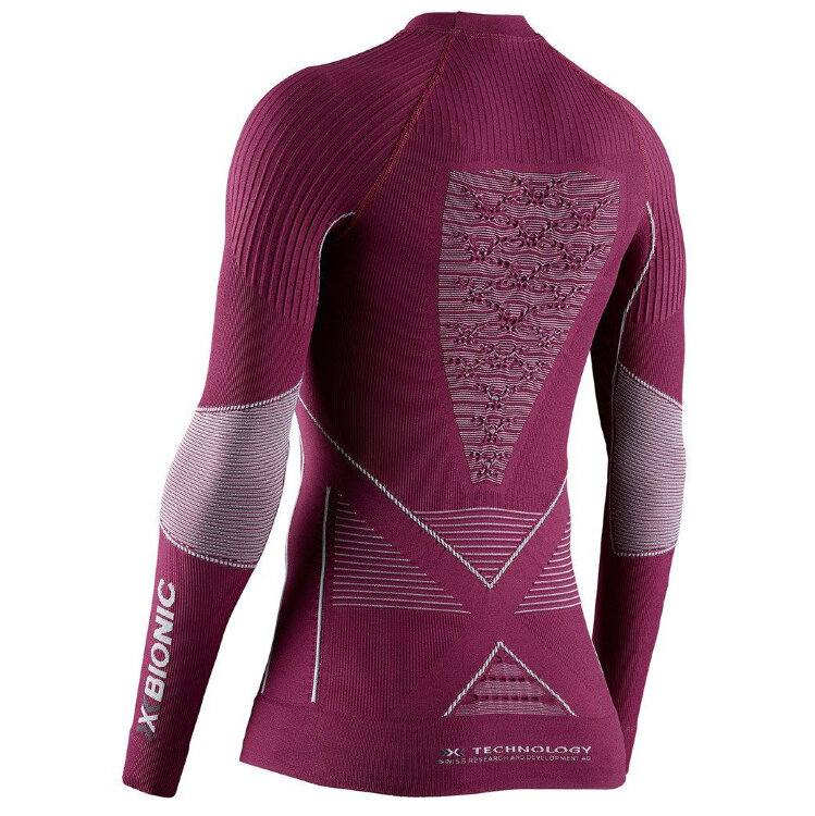 Термокофта женская X-BIONIC Energy Accumulator 4.0 Shirt Round Neck Lg Sl Plum/Pearl Grey 2021, фото 2