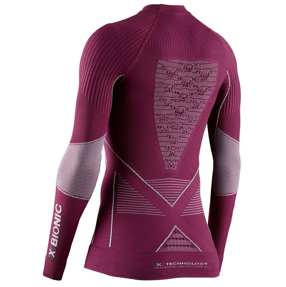 Термокофта женская X-BIONIC Energy Accumulator 4.0 Shirt Round Neck Lg Sl Plum/Pearl Grey 2021 фото 2