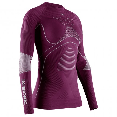 Термокофта женская X-BIONIC Energy Accumulator 4.0 Shirt Round Neck Lg Sl Plum/Pearl Grey 2022, фото 1