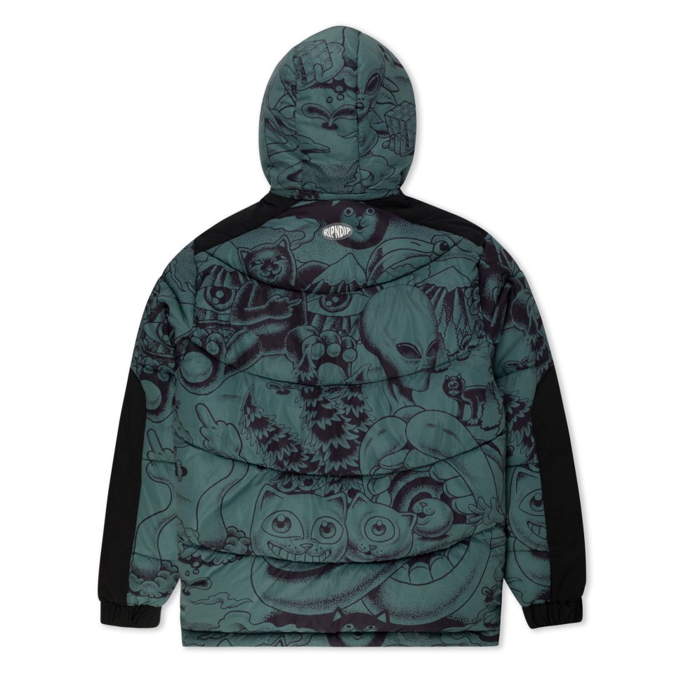 Куртка RIPNDIP Dark Twisted Fantasy Puffer Jacket Olive/Black фото 2