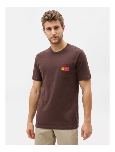 Футболка Obey x Dickies Heavyweight Pocket Tee CHOCOLATE BROWN 2021, фото 1