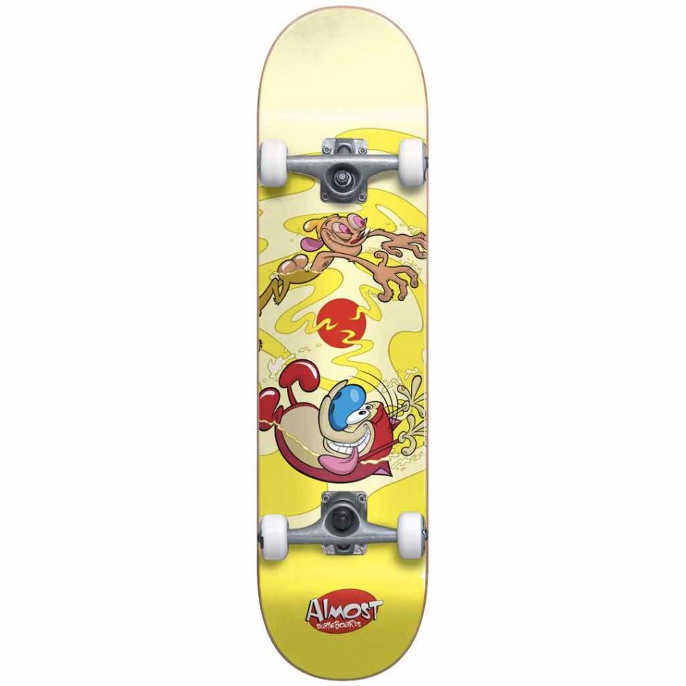 Комплект скейтборд ALMOST Ren & Stimpy Drain Fp Yellow 8 дюйм 2023 194521085407 - фото 1