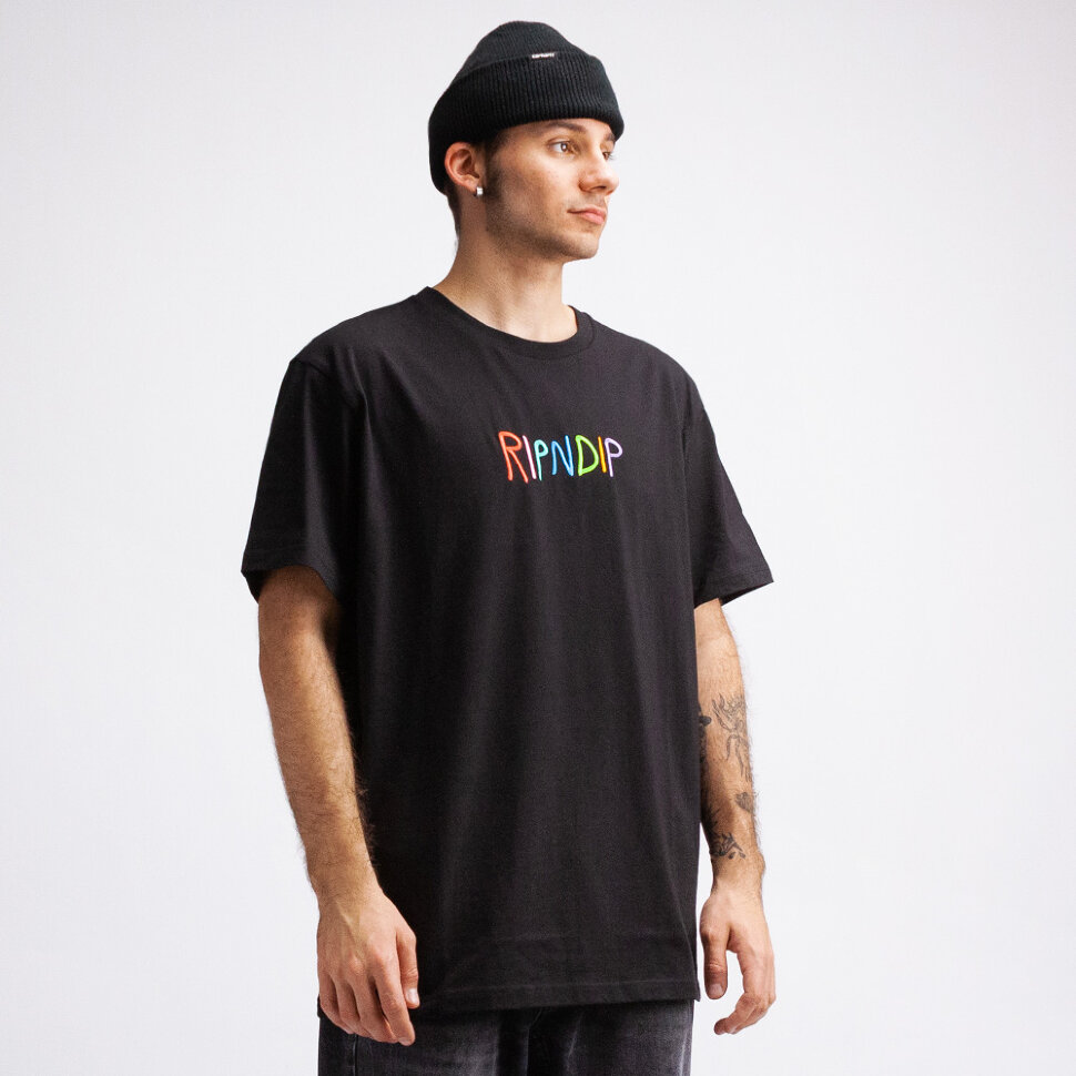 фото Футболка ripndip embroidered logo tee black 2021