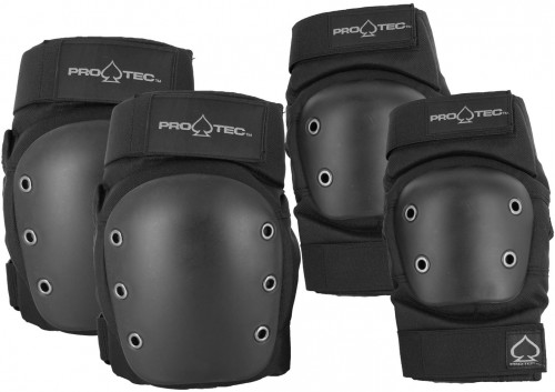 Комлект защиты для скейтборда PRO-TEC Street Knee/Elbow Pad Set Black 2020, фото 2