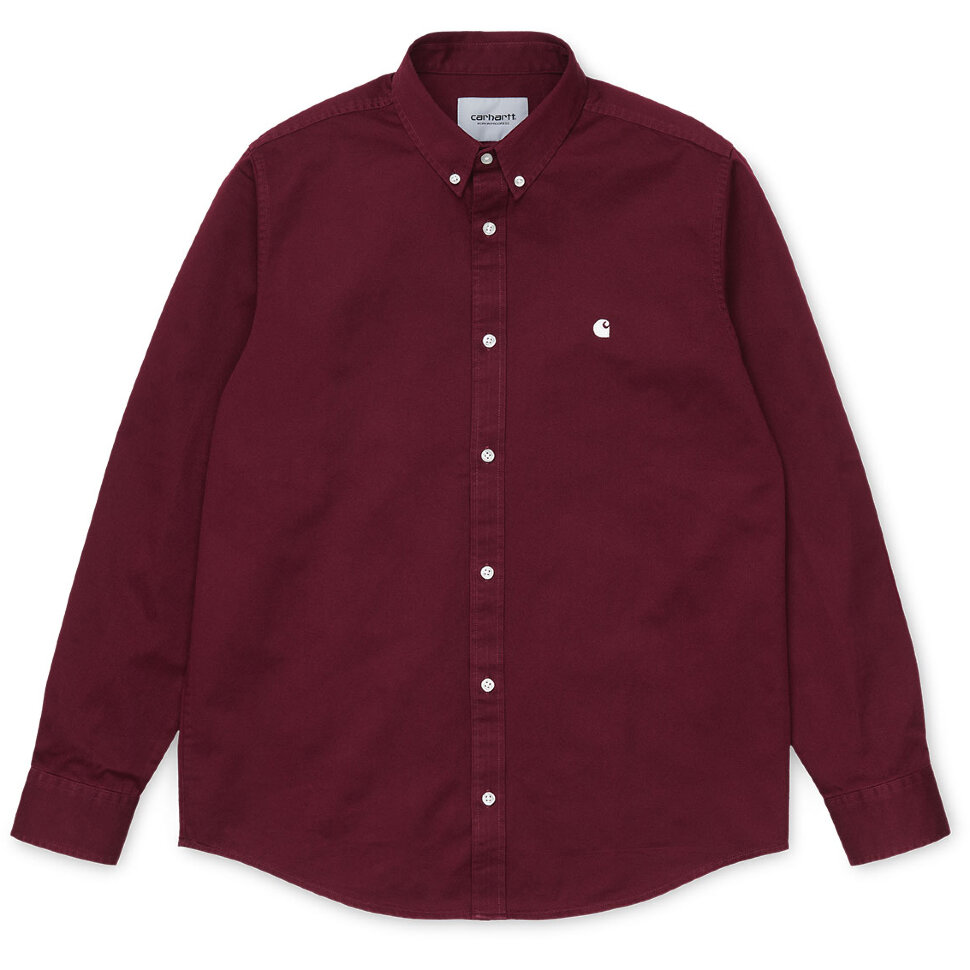 Рубашка CARHARTT WIP L/S Madison Shirt BORDEAUX / WAX