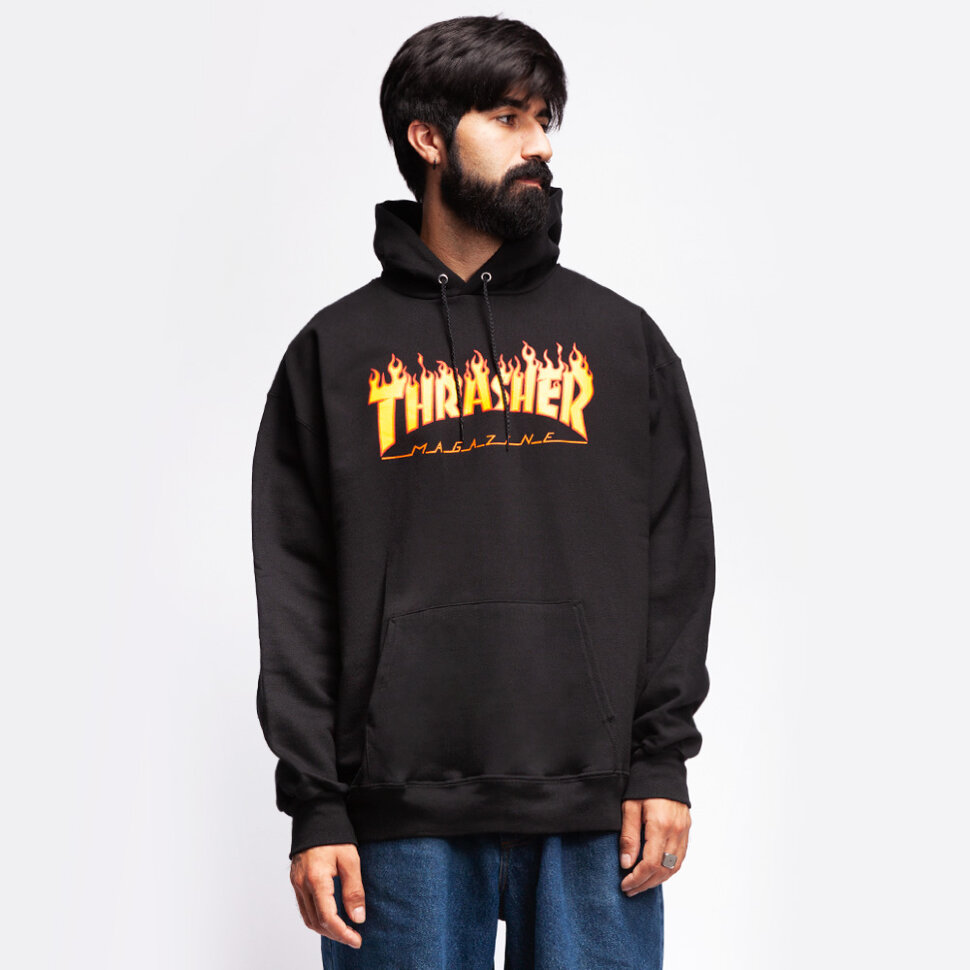 

Толстовка THRASHER Flame Logo Hoodie Black 2021