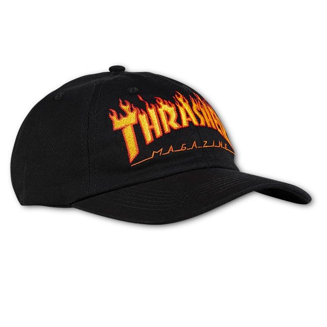 Кепка THRASHER Flame Old Timer Hat Black, фото 1