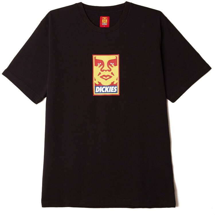 Хлопковая футболка Obey x Dickies Heavyweight Tee Black 2021, фото 2