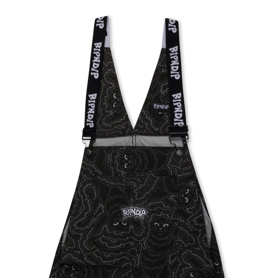 Брюки RIPNDIP Big Pussy Energy Cotton Twill Overalls Black фото 4