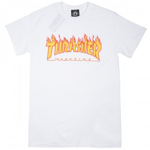 Футболка THRASHER Flame Logo White, фото 2