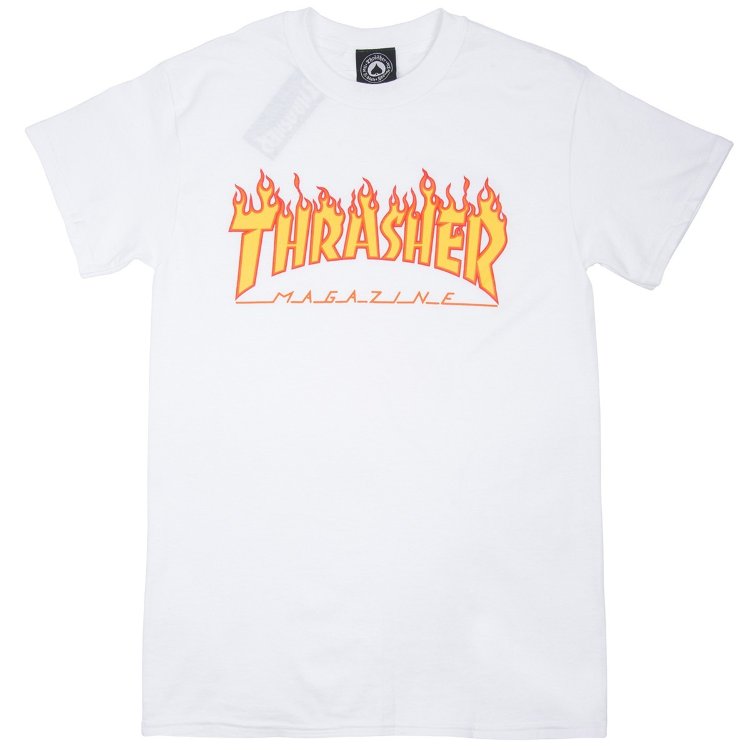 Футболка THRASHER Flame Logo White, фото 2