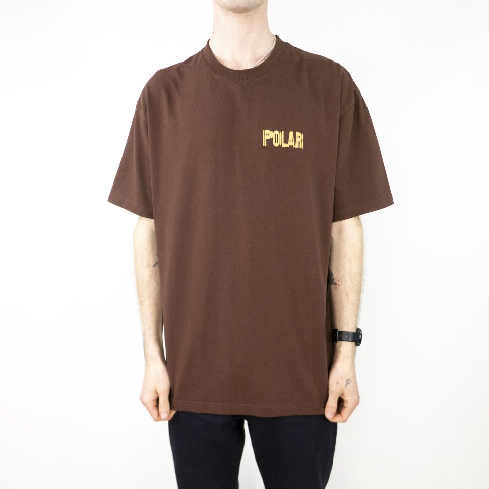 фото Футболка polar skate co. earthquake logo tee brown 2022