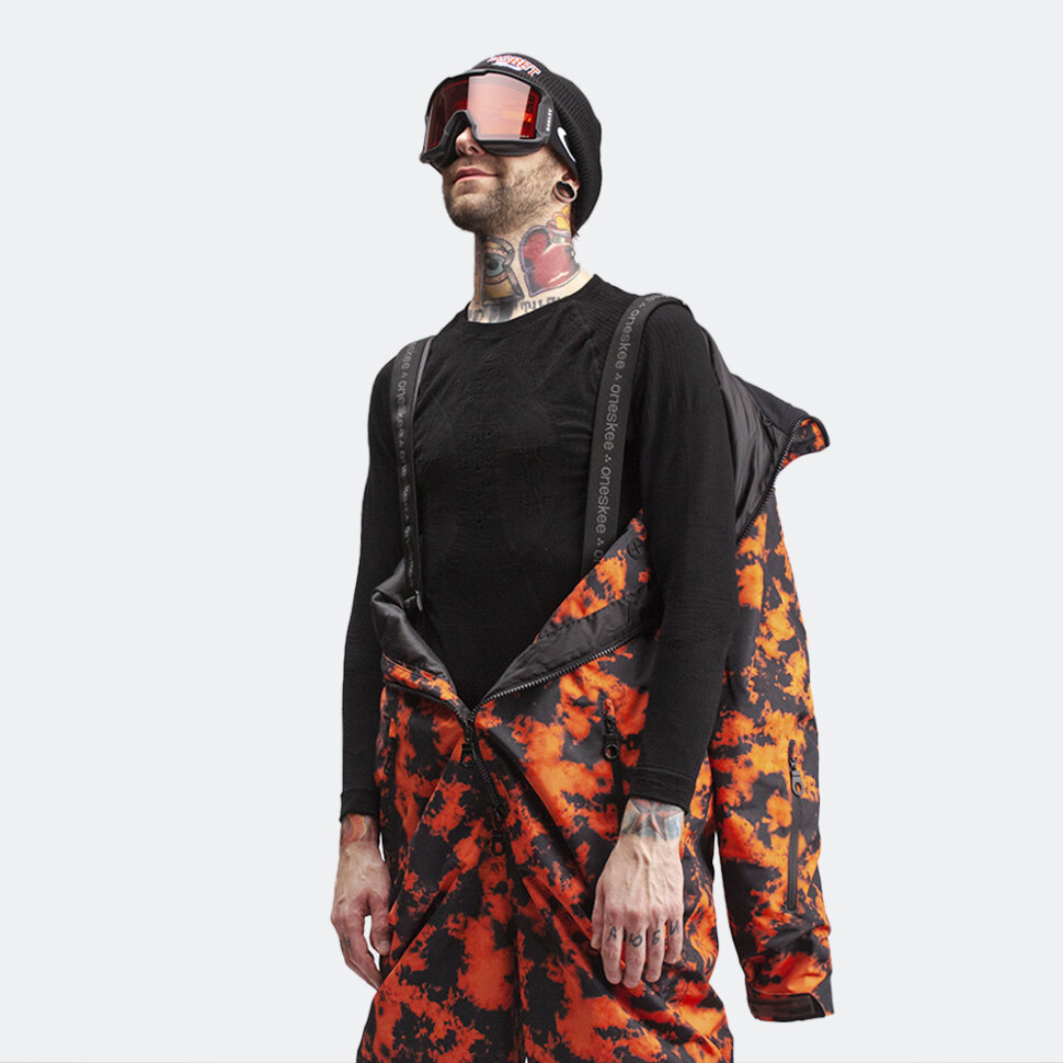 Комбинезон для сноуборда унисекс ONESKEE Original Pro Orange Tie Dye 2022 фото 6