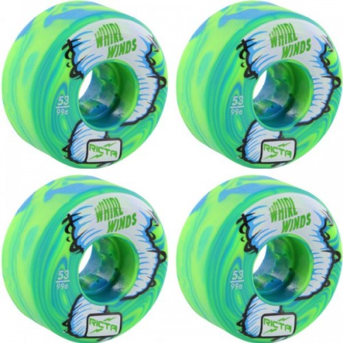 Колеса для скейтборда RICTA Whirlwinds Blue Green Swirl 53мм 99a 2020, фото 2
