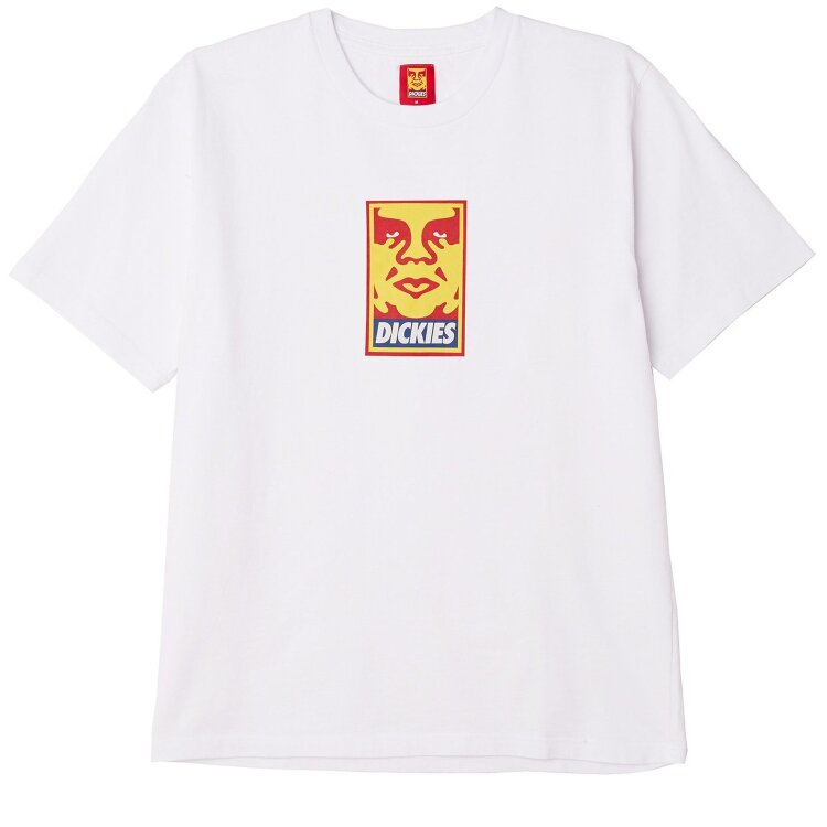 Хлопковая футболка Obey x Dickies Heavyweight Tee White 2021, фото 2