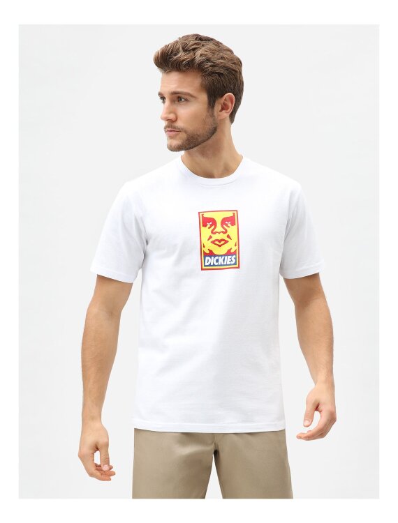 Хлопковая футболка Obey x Dickies Heavyweight Tee White 2021, фото 1