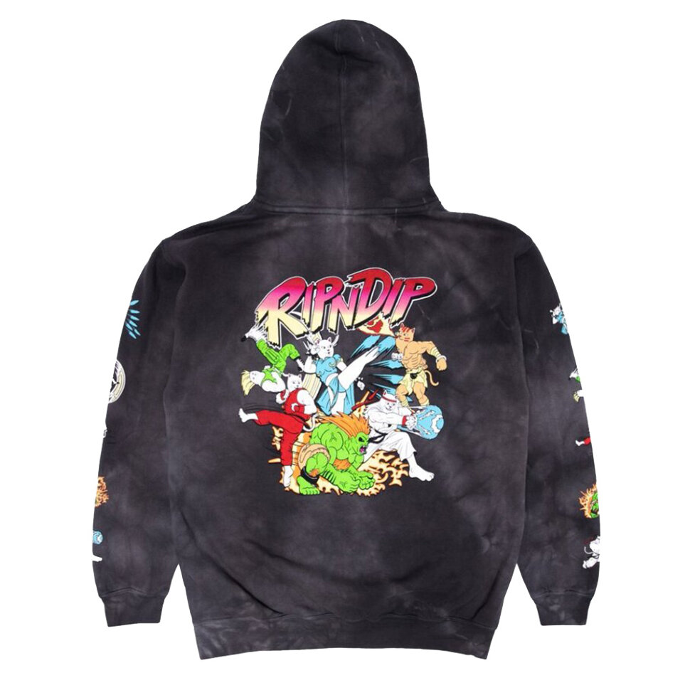 фото Толстовка ripndip nerm fighter hoodie black lightning wash 2021